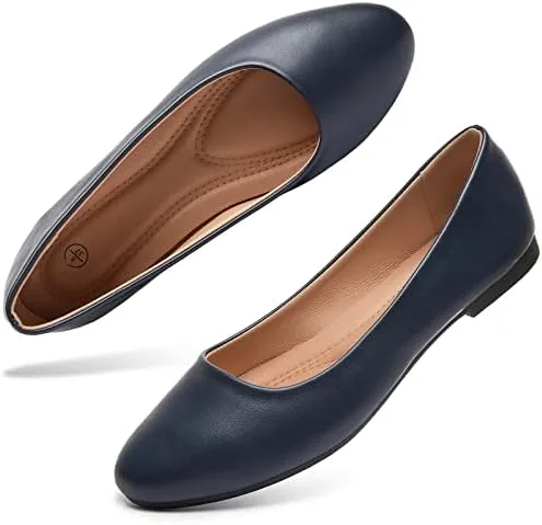 hash bubbie womens ballet flats shoes dress slip on shoes navy blue us6