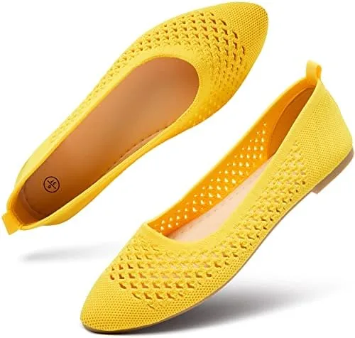 hash bubbie womens mesh flats shoes ballet dress shoes yellow us9